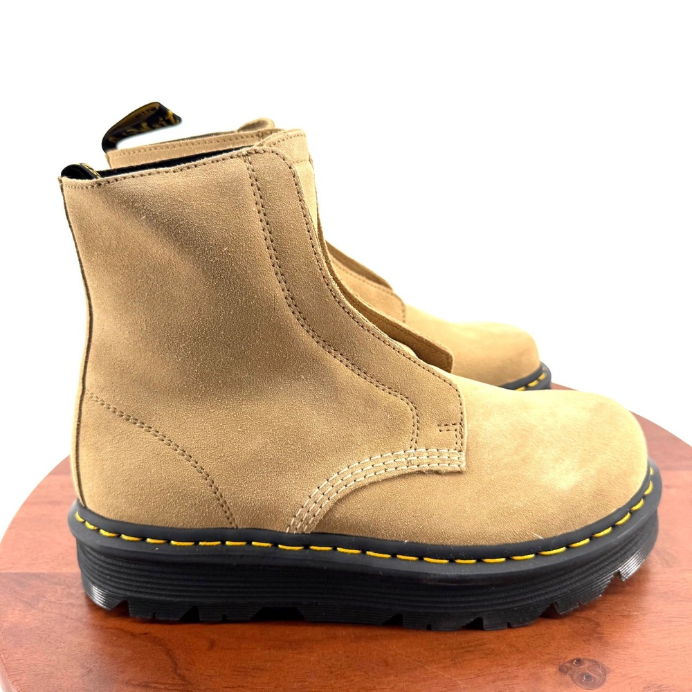 Dr. Martens Zebzag Laceless Boots Savannah Tan EH Suede Men 10 Women 11 NIB